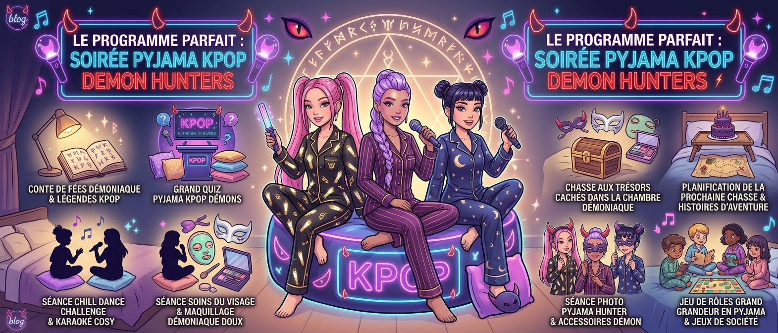 Soirée pyjama KPop Demon Hunters : le programme parfait