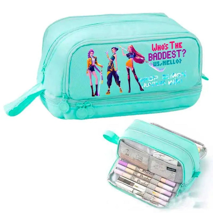 Trousse Scolaire KPop Demon Hunters Vert