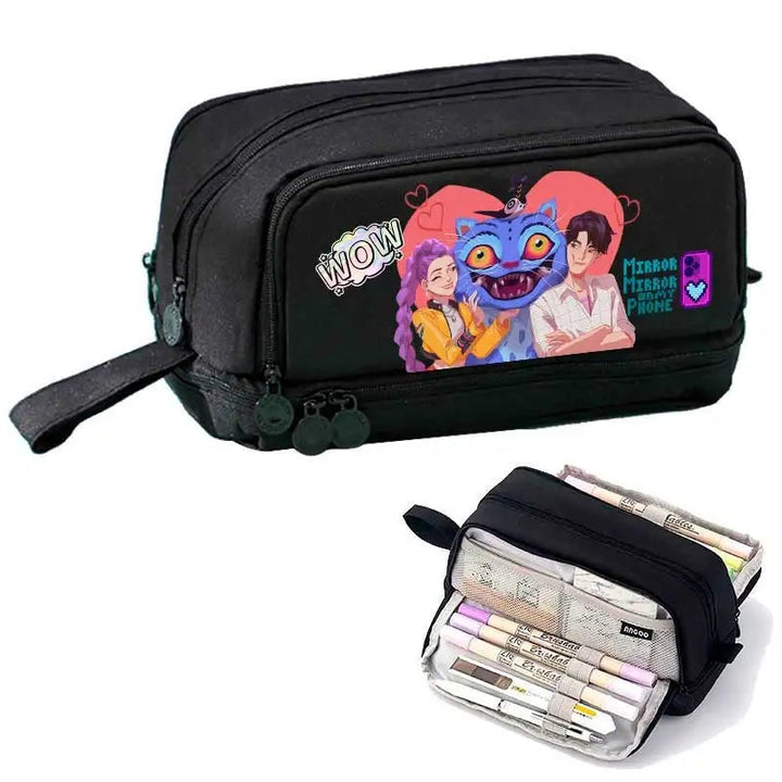 Trousse Scolaire KPop Demon Hunters Rumi Jinu Et Derpy