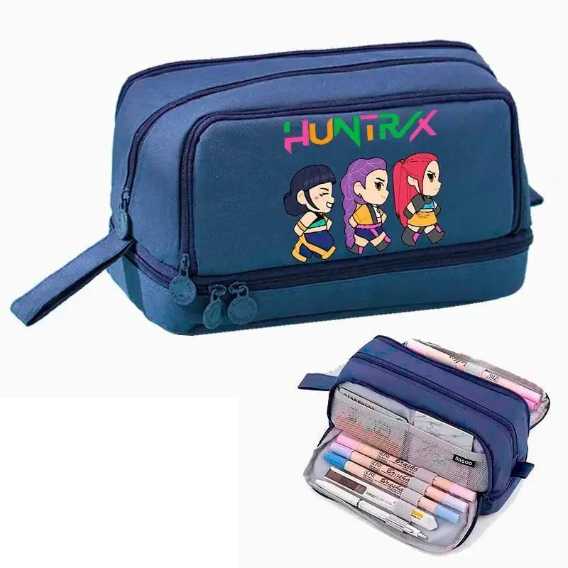 Trousse Scolaire KPop Demon Hunters Huntrix Bleu