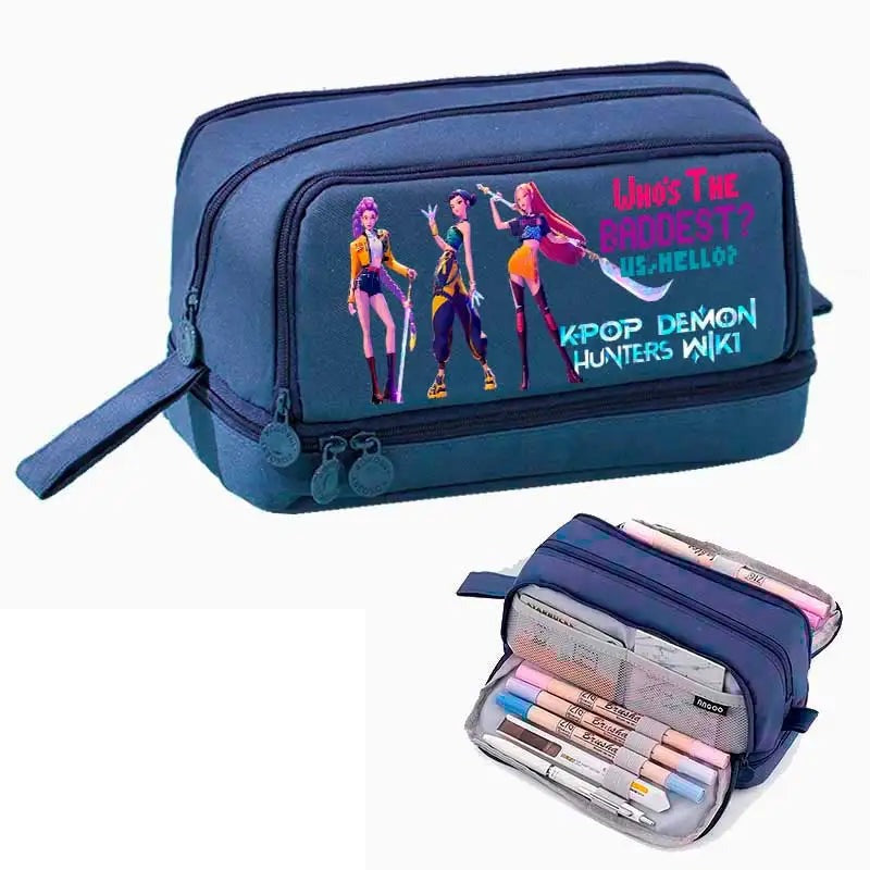 Trousse Scolaire KPop Demon Hunters Bleu