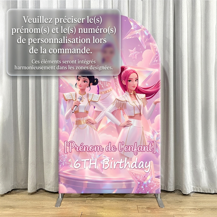 Toile De Fond Anniversaire KPop Demon Hunters Personalisable