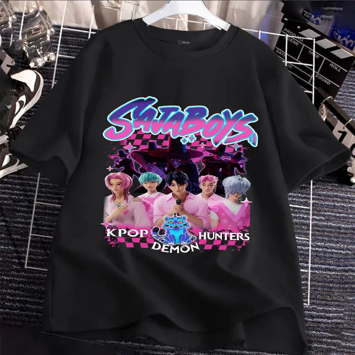 T-shirt Enfant KPop Demon Hunters Saja Boys Et Derpy Noir