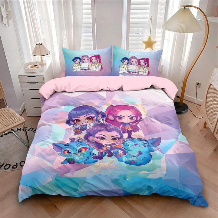 Housse De Couette KPop Demon Hunters Huntrix Enfants
