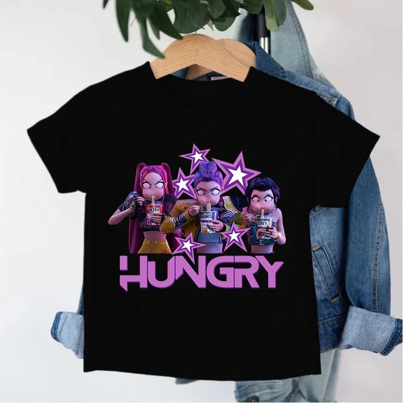 T-shirt Enfant KPop Demon Hunters Hungry Blanc