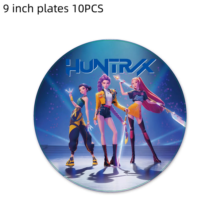 Assiettes Anniversaire KPop Demon Hunters Garçon Lot De 10