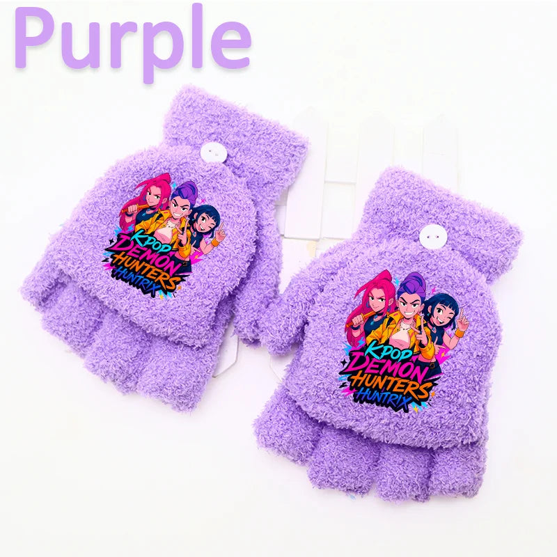 Gants KPop Demon Hunters Cartoon Fille Violet