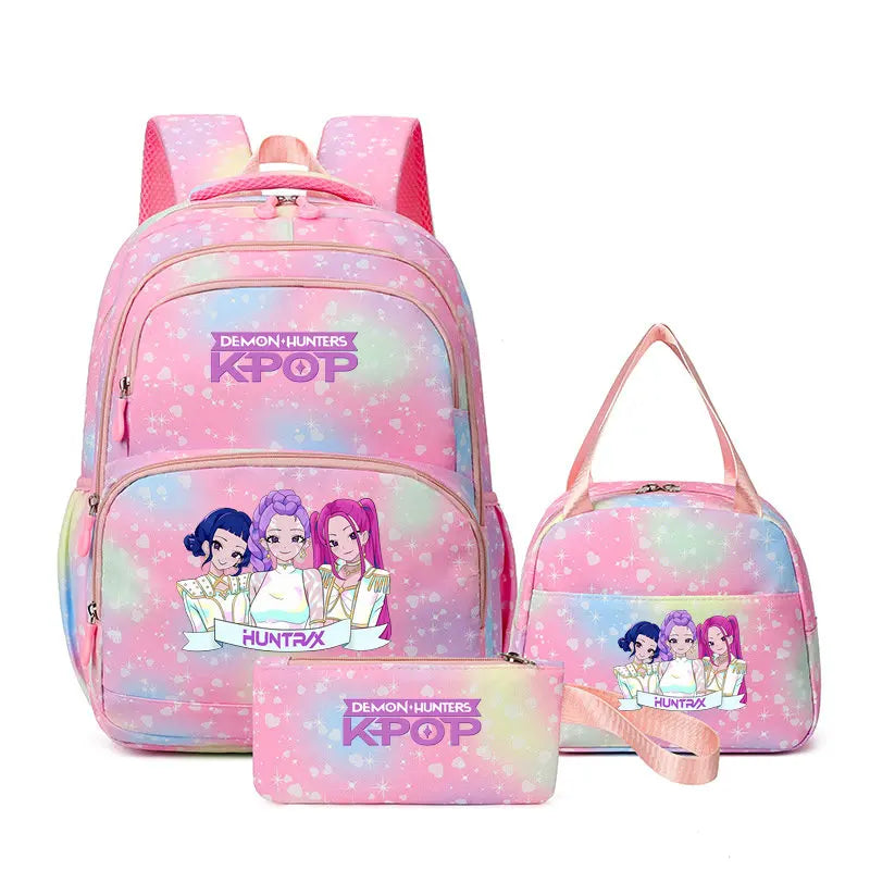 Sac à Dos Ecole KPop Demon Hunters Golden Rose 3 Pièces