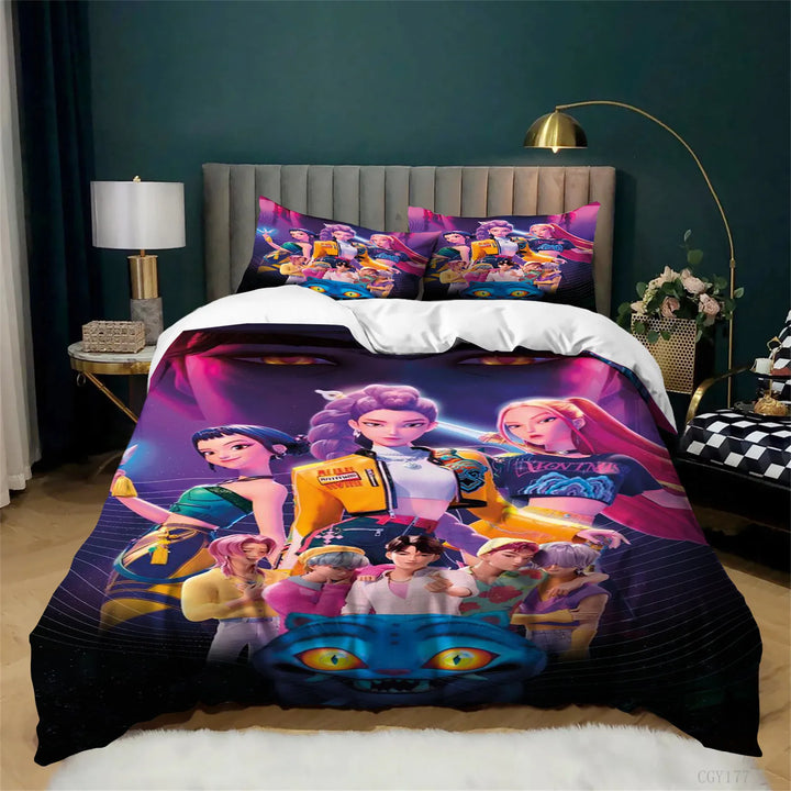 Housse De Couette KPop Demon Hunters Huntrix Film