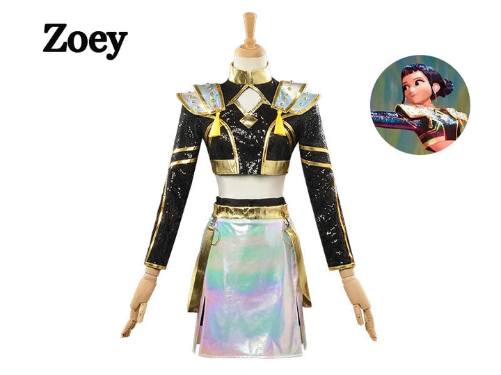 Cosplay Enfant KPop Demon Hunters Huntrix Zoey Golden