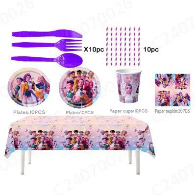 Décoration Anniversaire KPop Demon Hunters Kit De Table