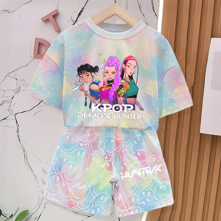 Pyjama Short Enfant KPop Demon Hunters Huntrix tenue de combat