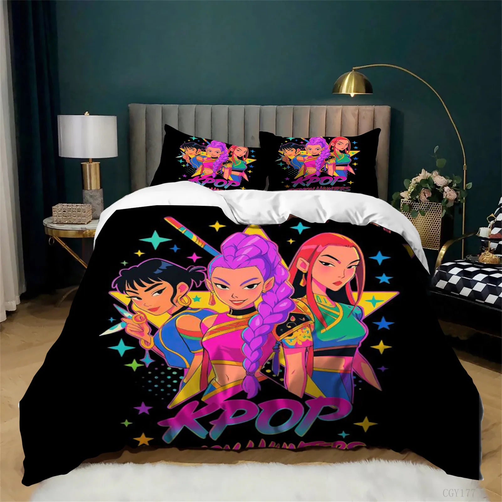 Housse De Couette KPop Demon Hunters Cartoon