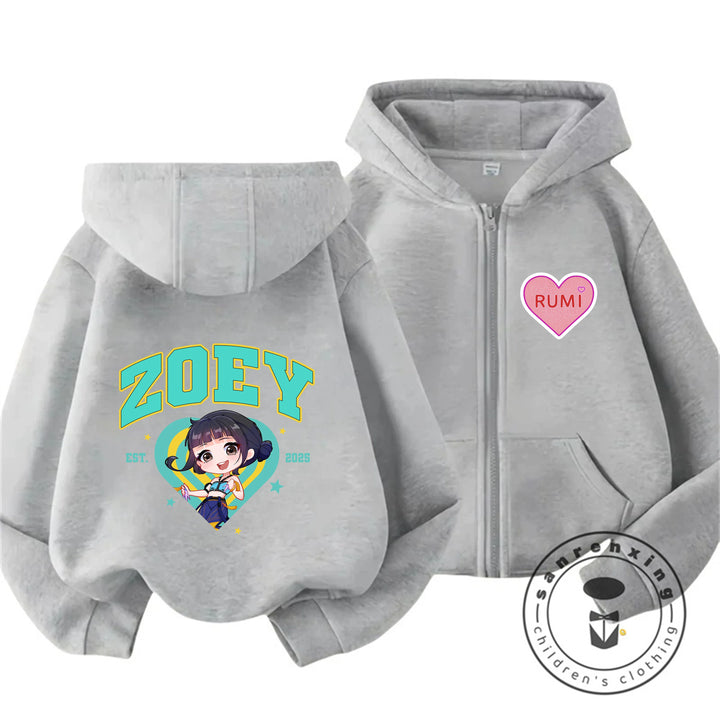 Gilet à Capuche Enfant KPop Demon Hunters Zoey Gris