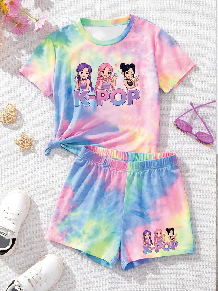 Pyjama Short Enfant KPop Demon Hunters Tie-Dye