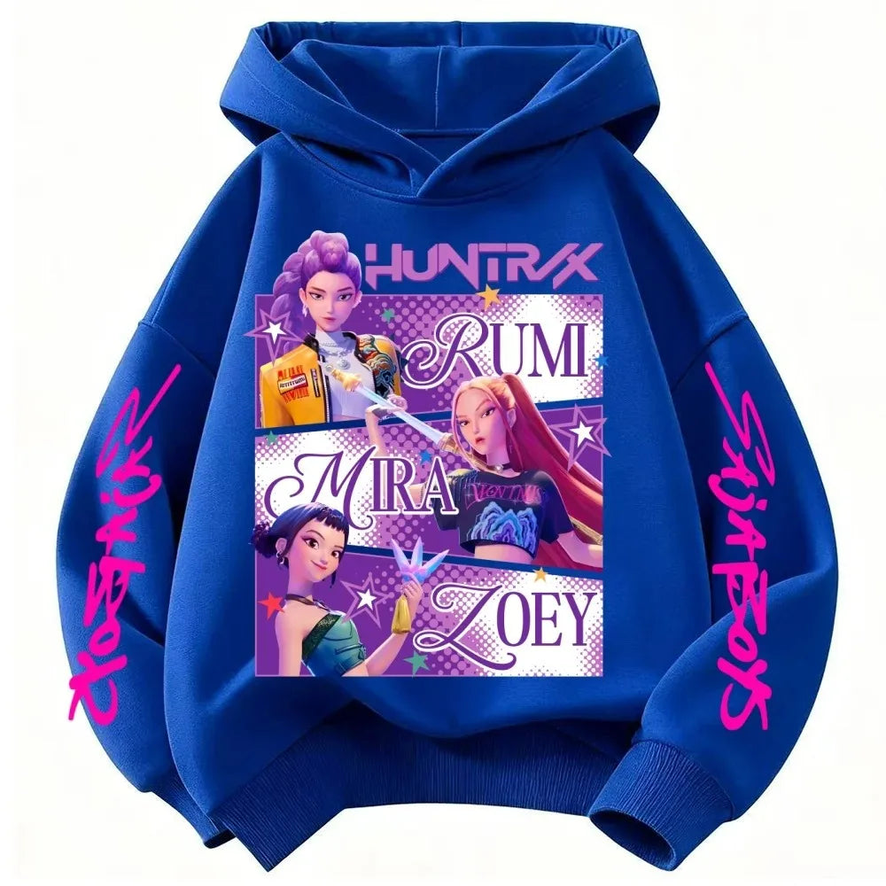 Pull Enfant KPop Demon Hunters Huntrix Bleu