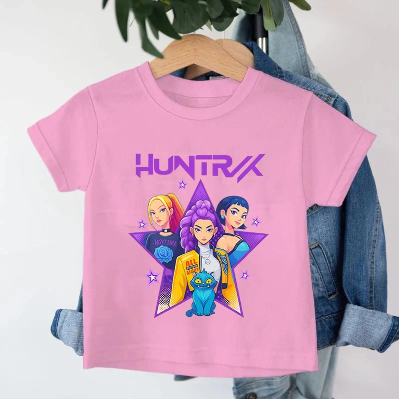 T-Shirt Enfant KPop Demon Hunters Huntrix Et Saja Boys
