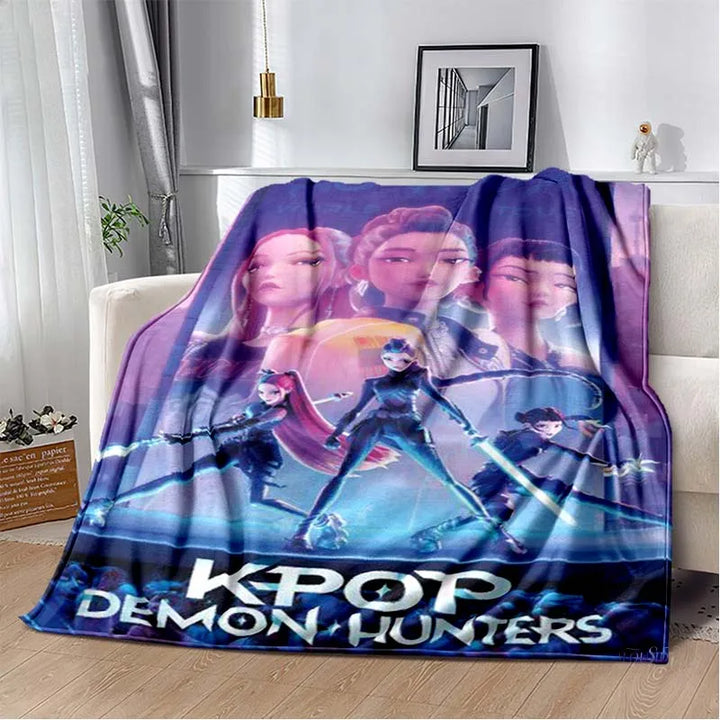 Couverture Polaire KPop Demon Hunters Huntrix Violette