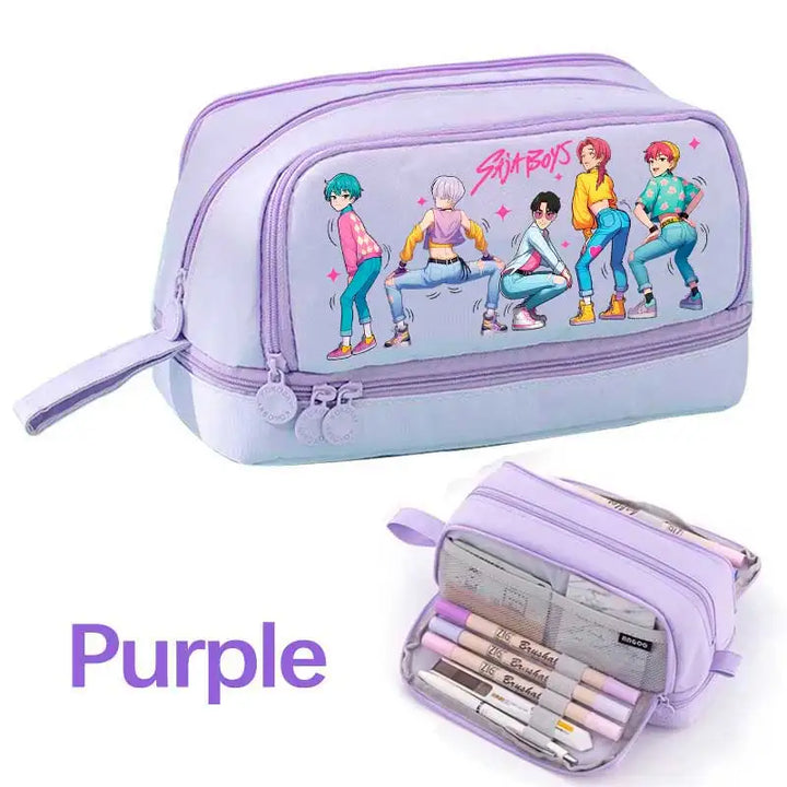 Trousse Scolaire KPop Demon Hunters Saja Boys Violet