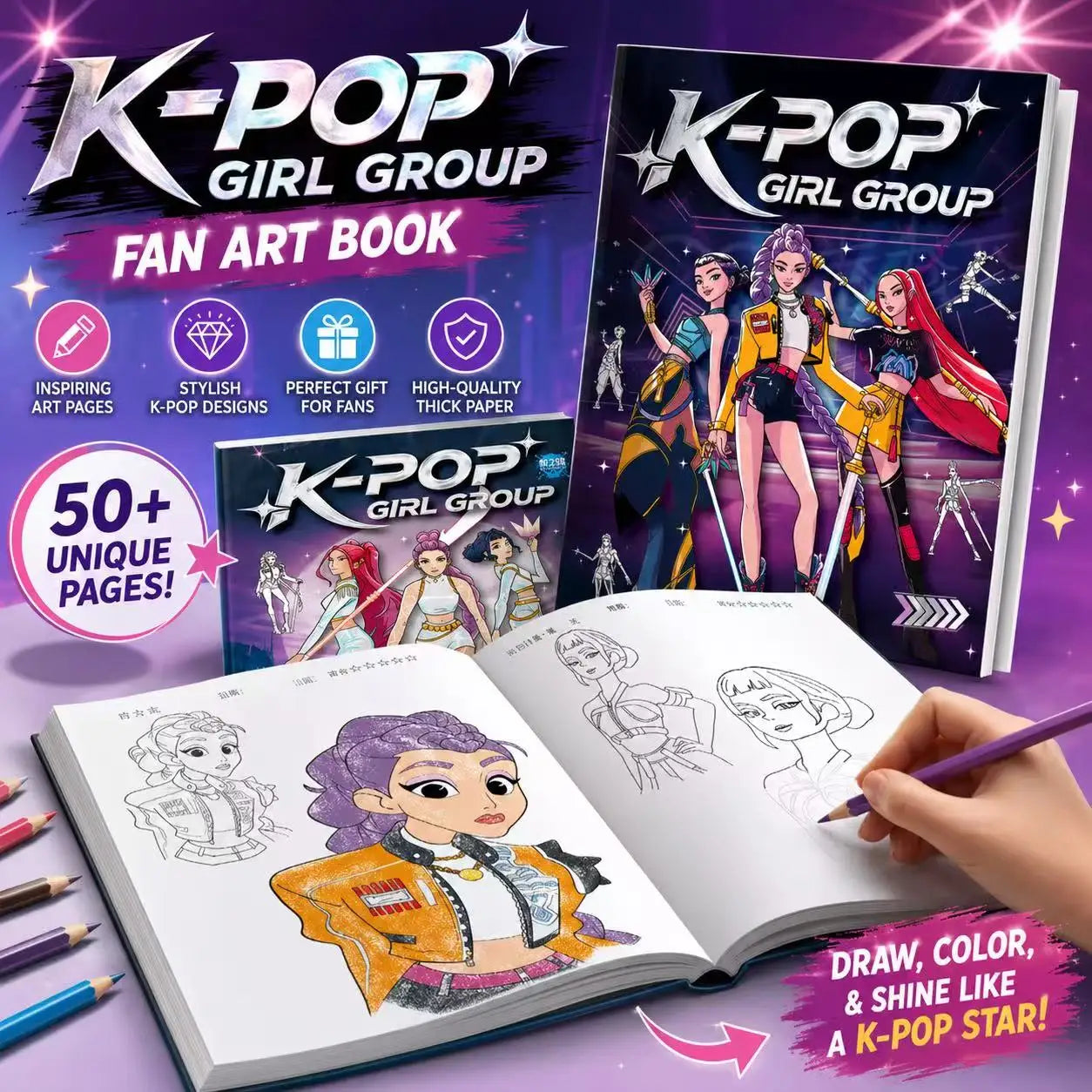 Livre De Coloriage KPop Demon Hunters Huntrix — photo 2