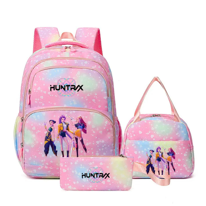 Sac à Dos Ecole KPop Demon Hunters Huntrix Rose 3 Pièces