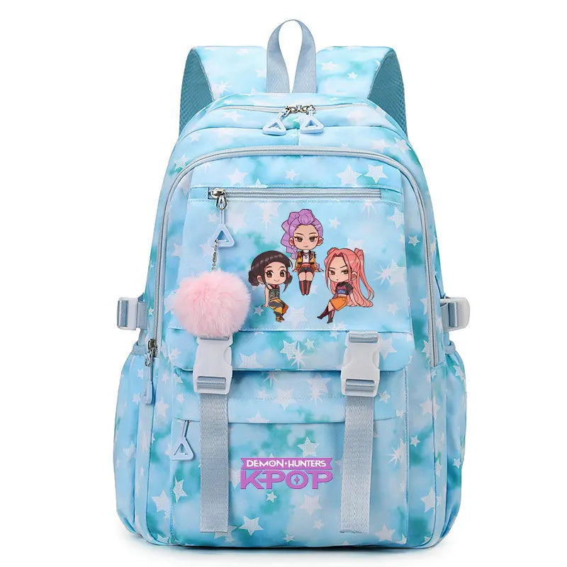Sac à Dos Ecole KPop Demon Hunters Avec Ponpon