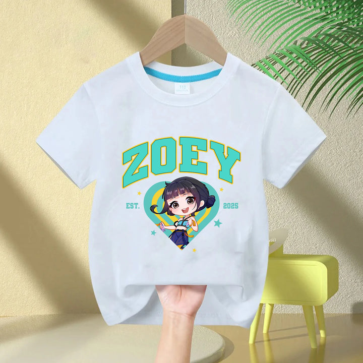 T-shirt Enfant KPop Demon Hunters Huntrix Zoey Blanc