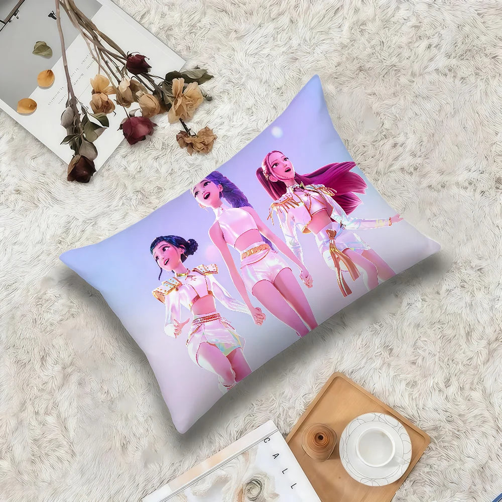 Housse De Coussin Rectangle KPop Demon Hunters Tenue Blanche