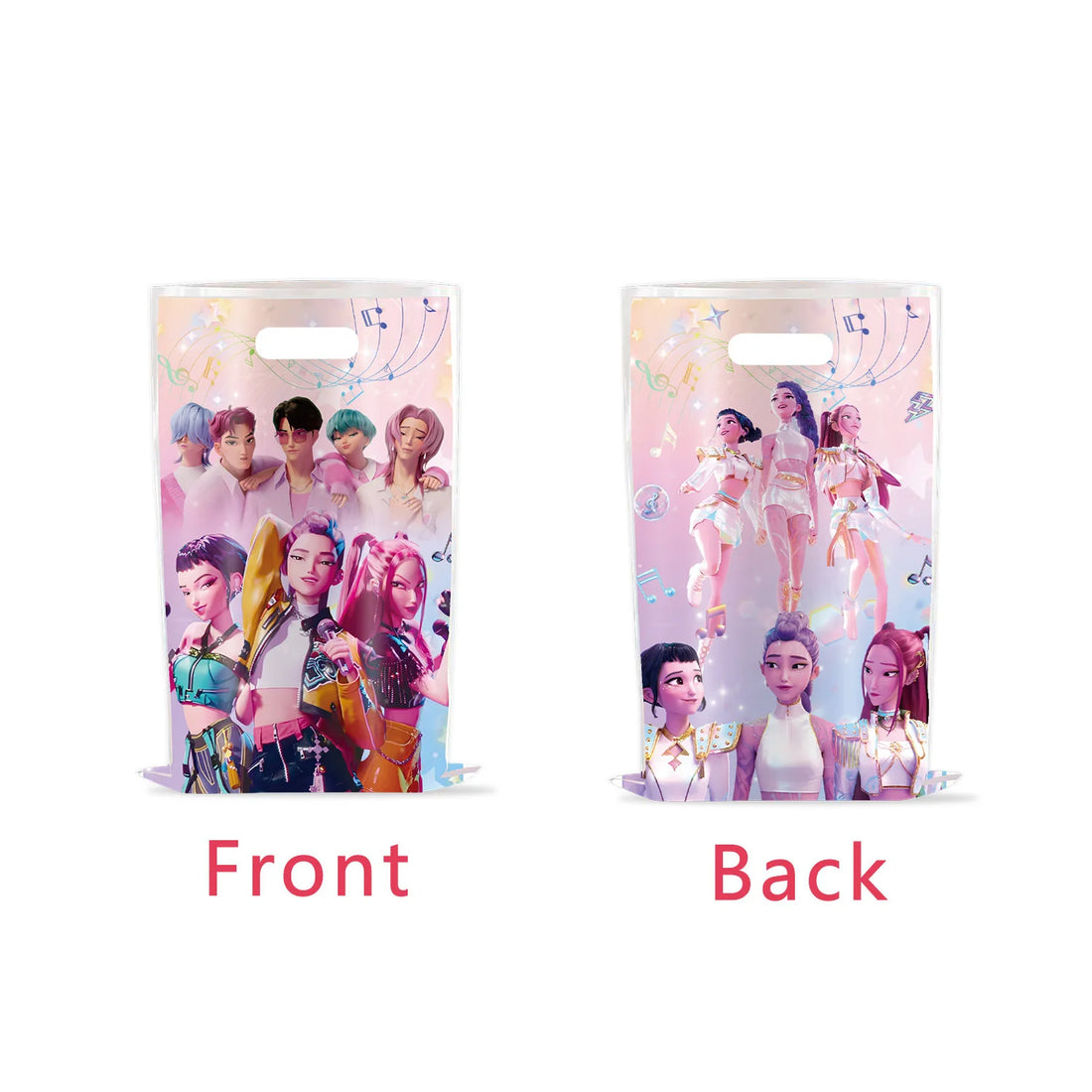 Décoration Anniversaire KPop Demon Hunters Sac Plastique Saja Boys Et Huntrix Lot De 10