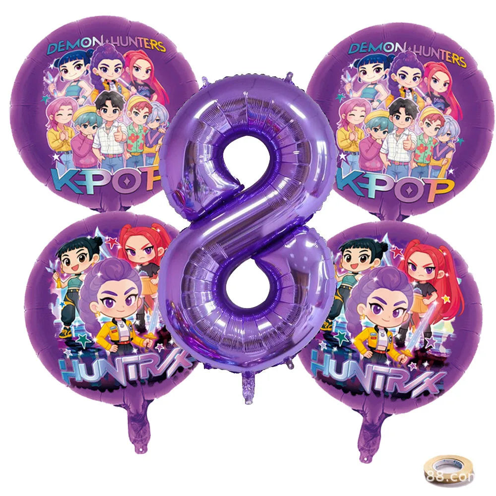 Ballon Anniversaire Chiffres KPop Demon Hunters Lot De 16 — photo 18