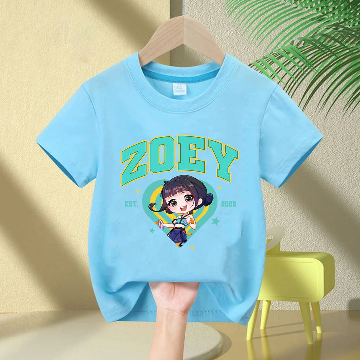 T-shirt Enfant KPop Demon Hunters Huntrix Zoey Bleu