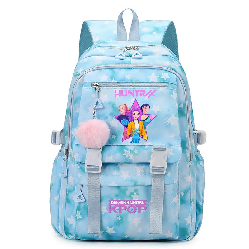 Sac à Dos Ecole KPop Demon Hunters Huntrix Et Derpy Bleu