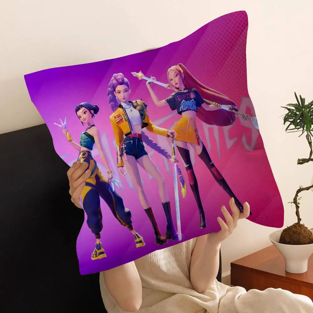 Housse de Coussin KPop Demon Hunters Huntrix Tenue Noir — photo 31