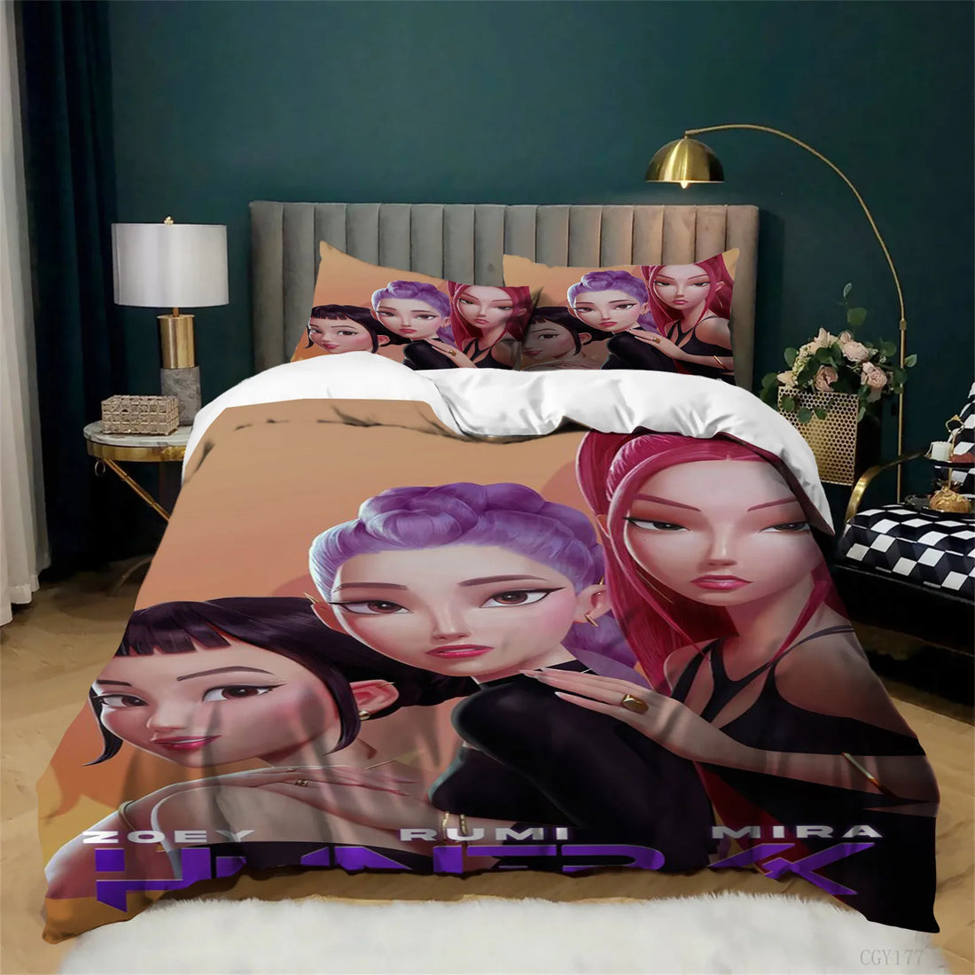 Housse De Couette KPop Demon Hunters Huntrix Trio