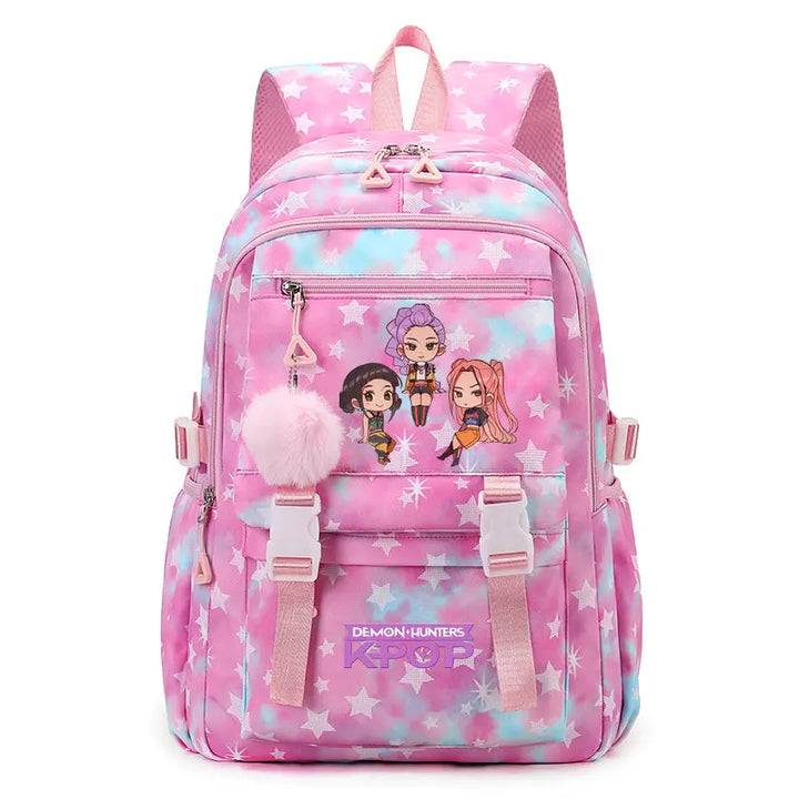 Sac à Dos Ecole KPop Demon Hunters Avec Ponpon Rose