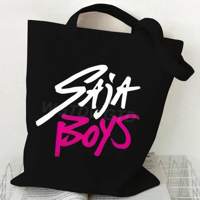 Tote Bag KPop Demon Hunters Saja Boys Logo Noir