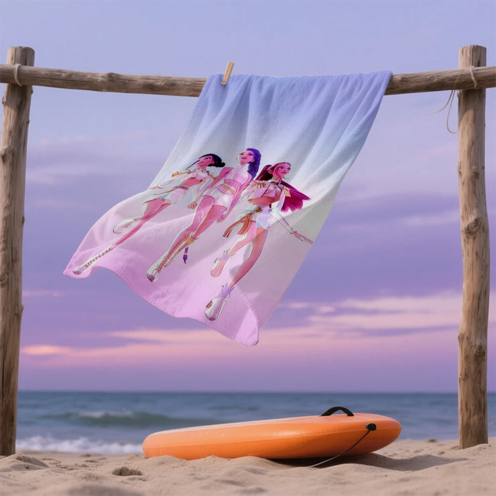 Serviette De Plage KPop Demon Hunters Huntrix Tenue Blanche — photo 2