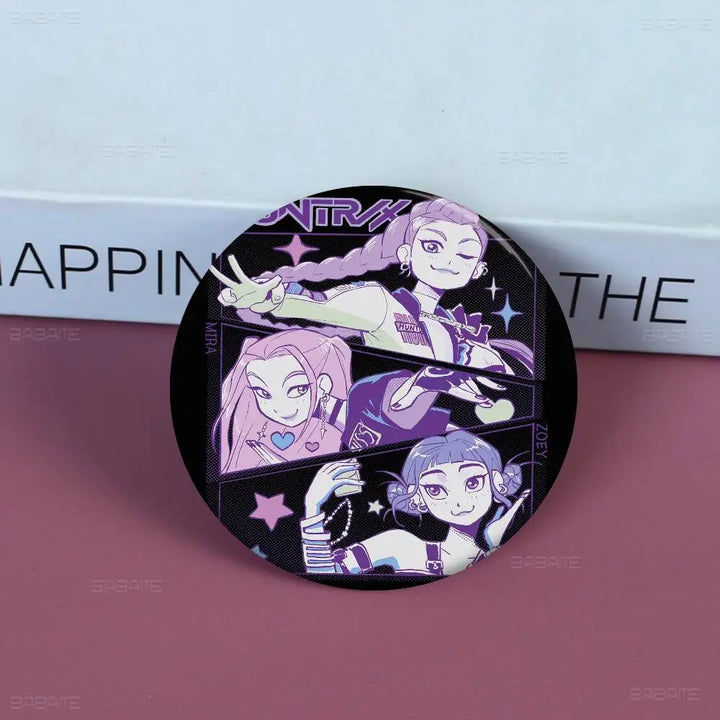 Pin's KPop Demon Hunters Huntrix Dessin Animé