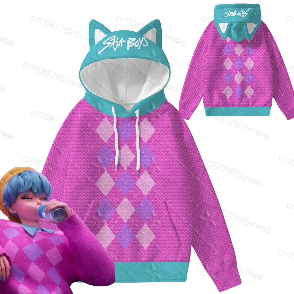 Pull KPop Demon Hunters Baby avec Oreilles de Chat