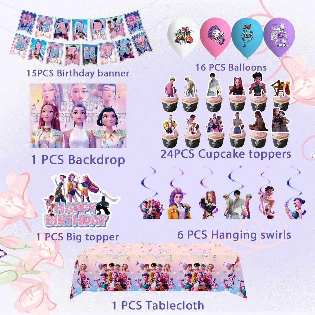 Décoration Anniversaire KPop Demon Hunters