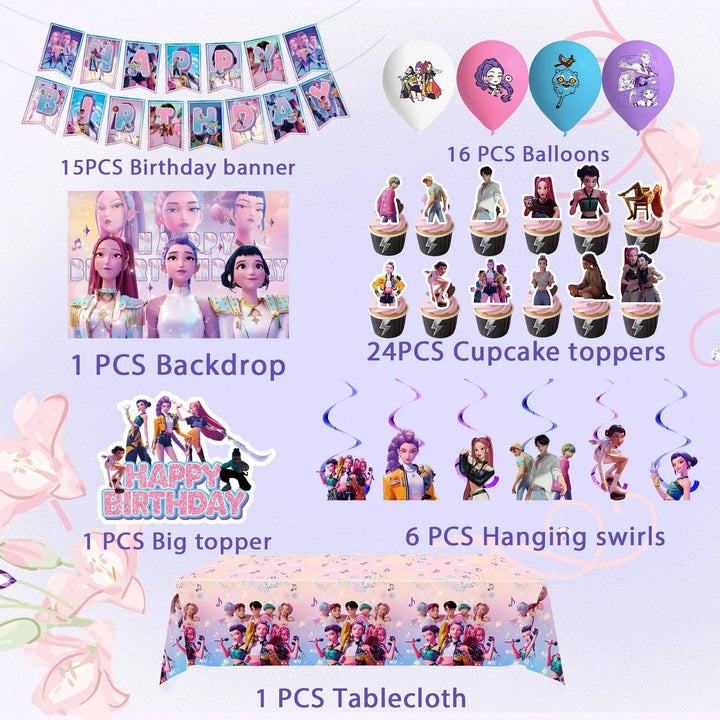 Décoration Anniversaire KPop Demon Hunters