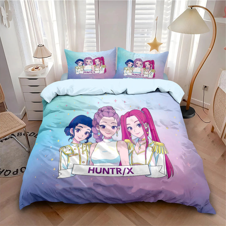 Housse De Couette KPop Demon Hunters Huntrix Golden