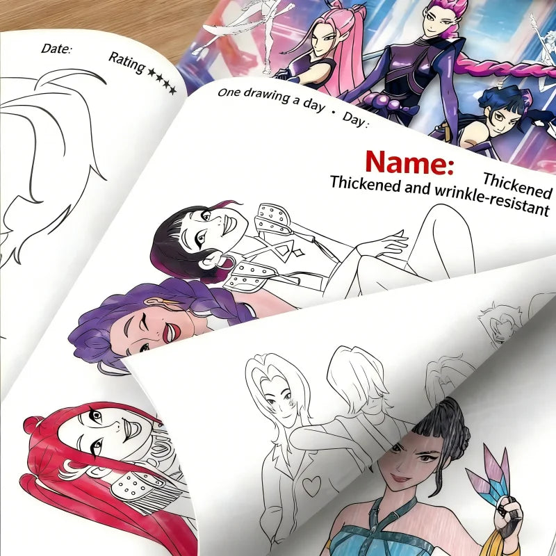 Livre De Coloriage KPop Demon Hunters Huntrix Combattantes — photo 4