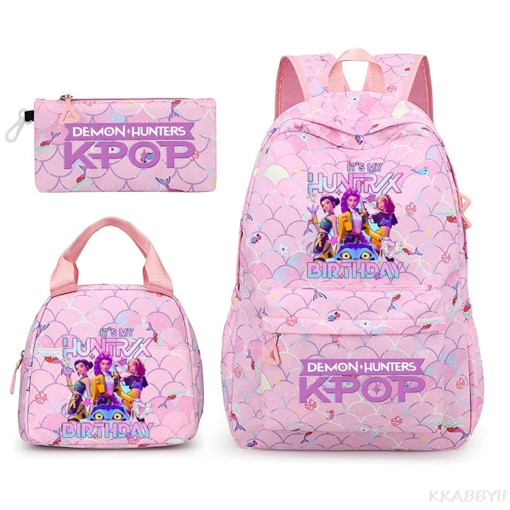 Sac à Dos Ecole KPop Demon Hunters Huntrix 3 Pièces