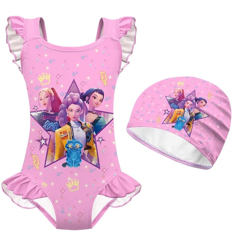 Maillot De Bain Enfant KPop Demon Hunters Rose