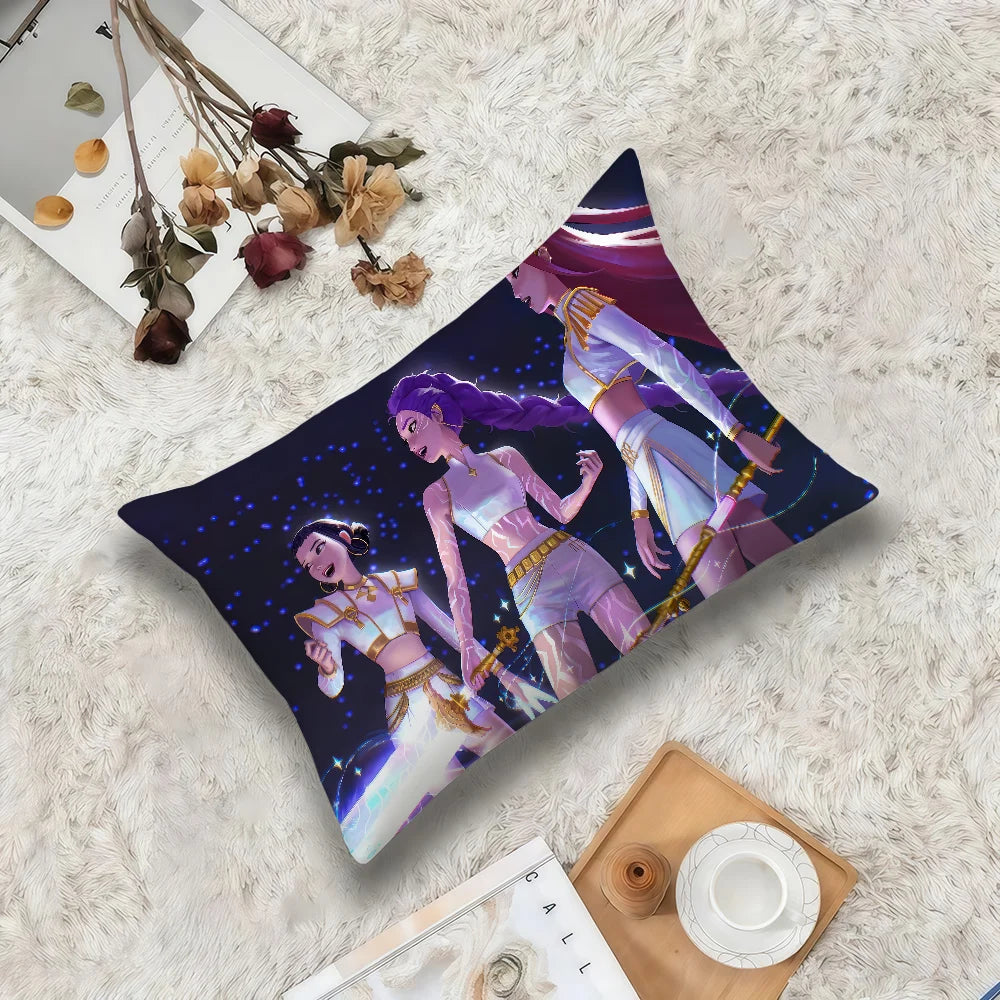 Housse De Coussin Rectangle KPop Demon Hunters Huntrix Golden