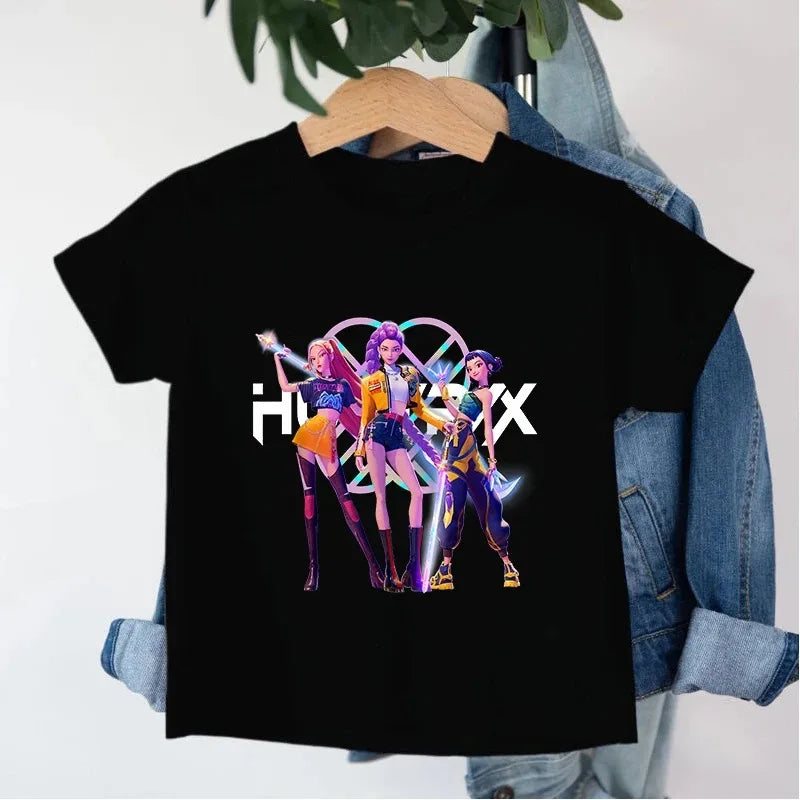 T-Shirt Enfant KPop Demon Hunters Huntrix Et Saja Boys