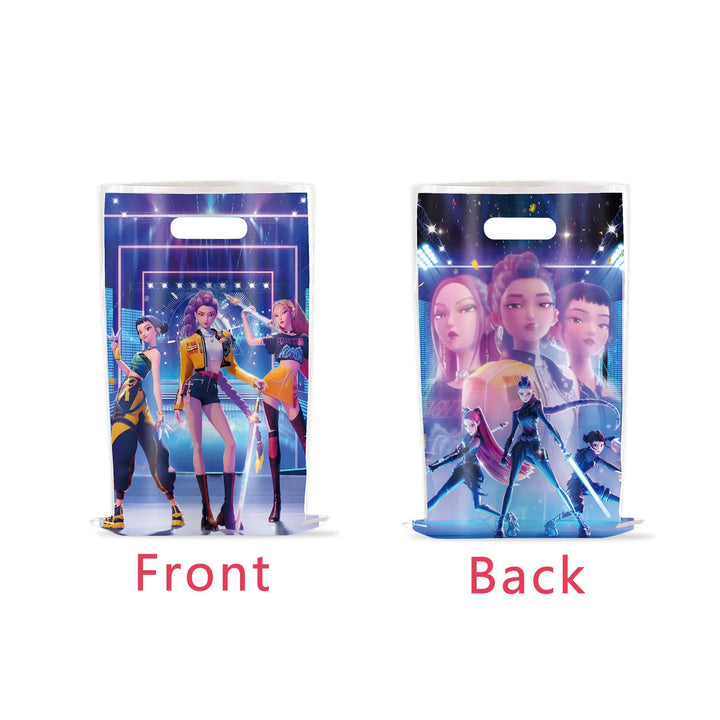 Décoration Anniversaire KPop Demon Hunters Sac Plastique Mira Rumi Zoey Lot De 10