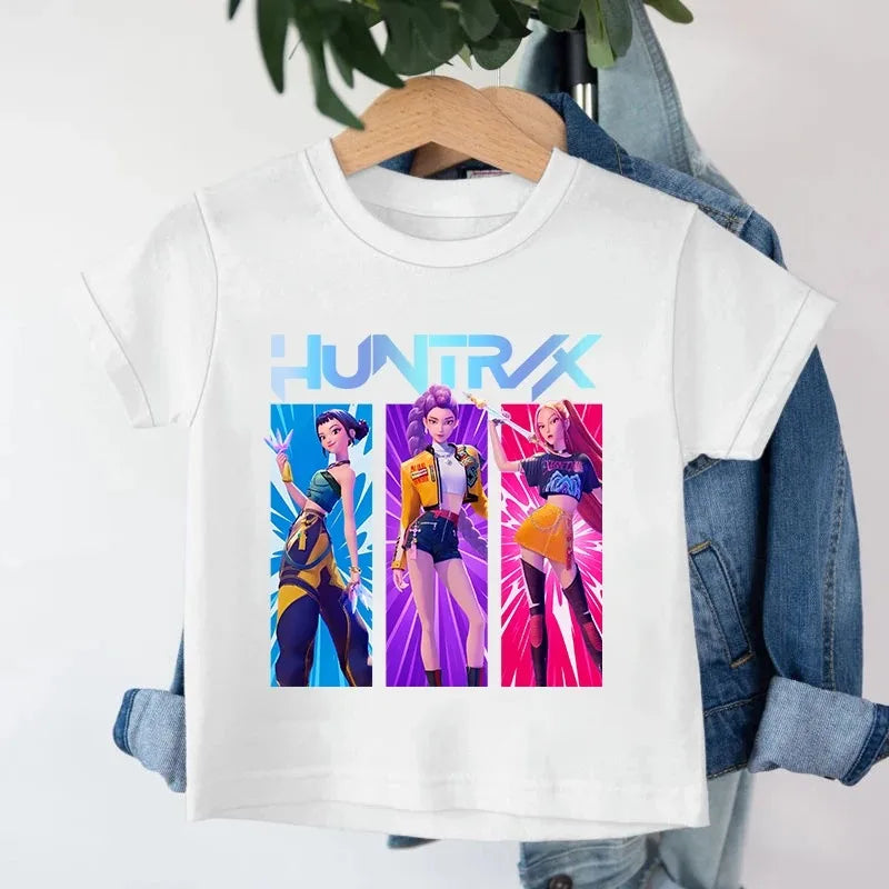 T-shirt Enfant KPop Demon Hunters Dessin Noir