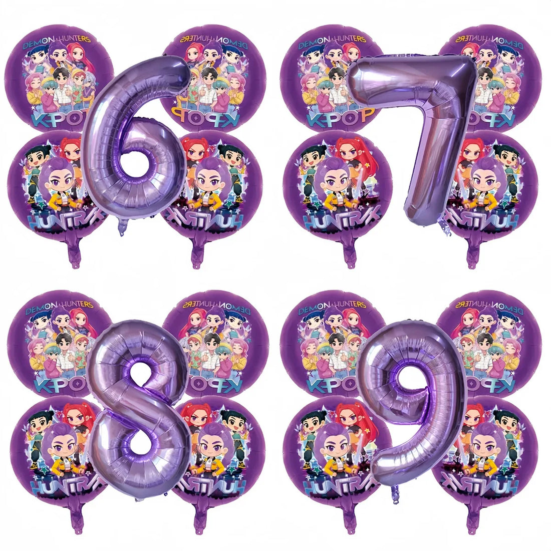 Ballon Anniversaire Chiffres KPop Demon Hunters Lot De 16 — photo 3
